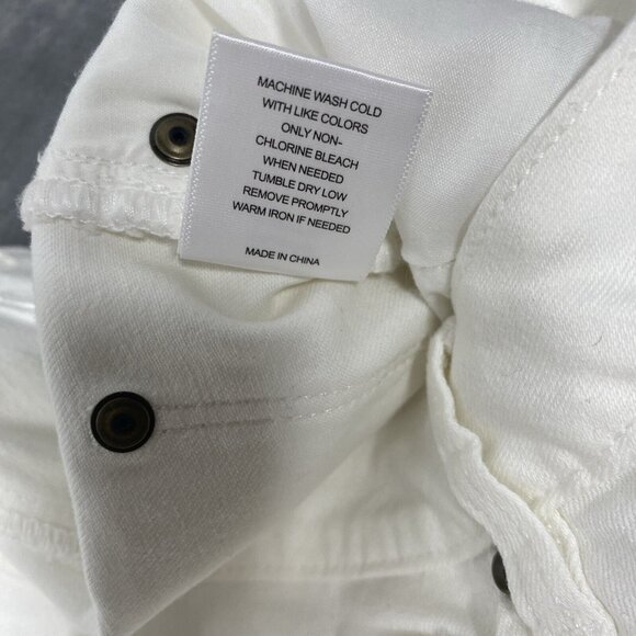 A Loves A Womens’ White Denim Jeans sz 31 NWT Stretchy Button Front Ankle Skinny - Picture 7 of 10